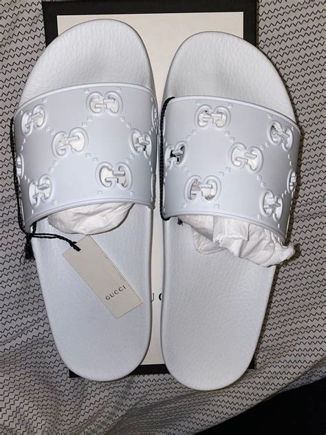 where to buy womens gucci white slides|women Gucci slides size 11.